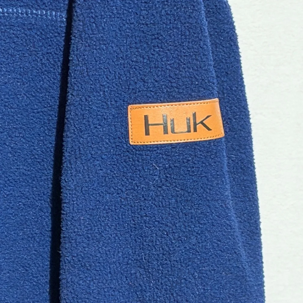 Huk Channel 1/4 Zip Fleece Mock Neck Pullover Navy Blue Men's Size XL